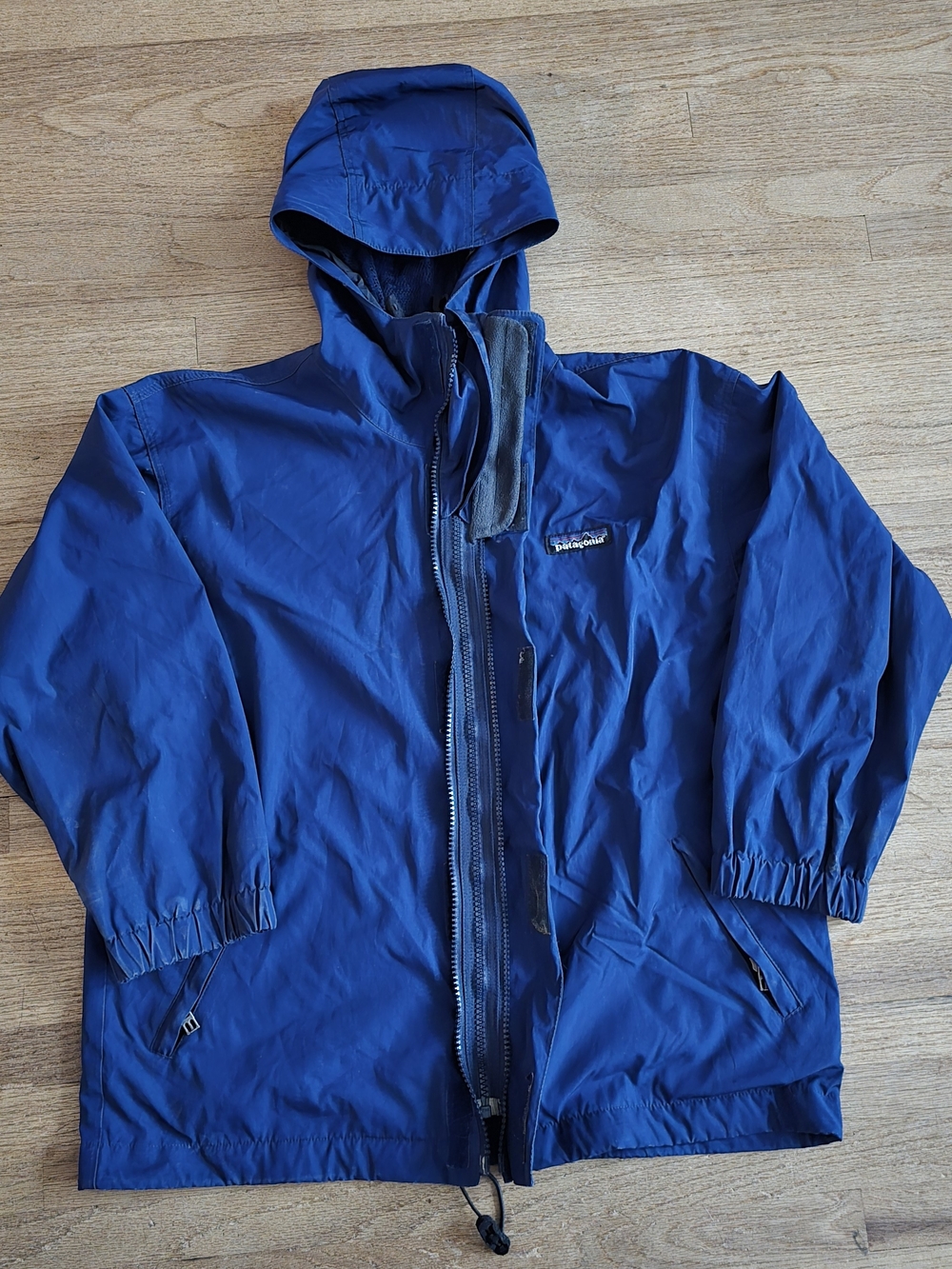 Patagonia Kids Small Infurno Jacket Blue Full Zip Hooded Shell Windbreaker